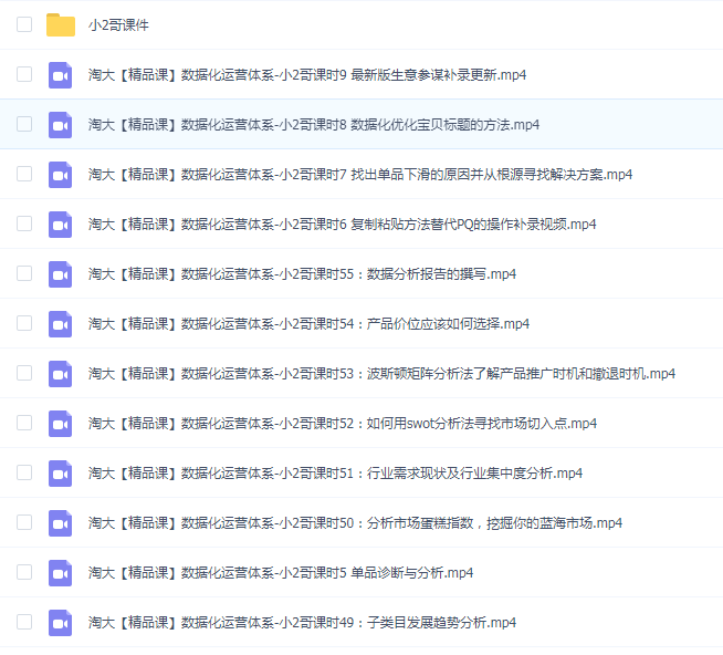 淘大【精品课】数据化运营体系-小2哥