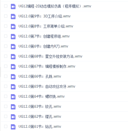 UG12.0全套编程加工资料