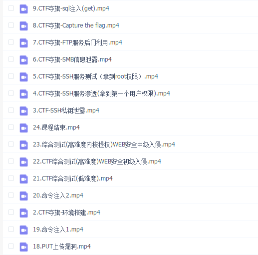 CTF夺旗全套视频教程
