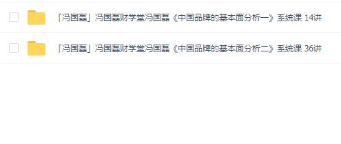 「冯国磊」冯国磊财学堂冯国磊《中国品牌的基本面分析》1+2系统课